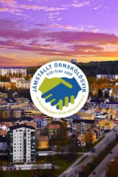 Jamstallt Ornskoldsvik Samordningsforbundet FINSAM Vy over Ovik Stad Rosa Himmel 1 webb